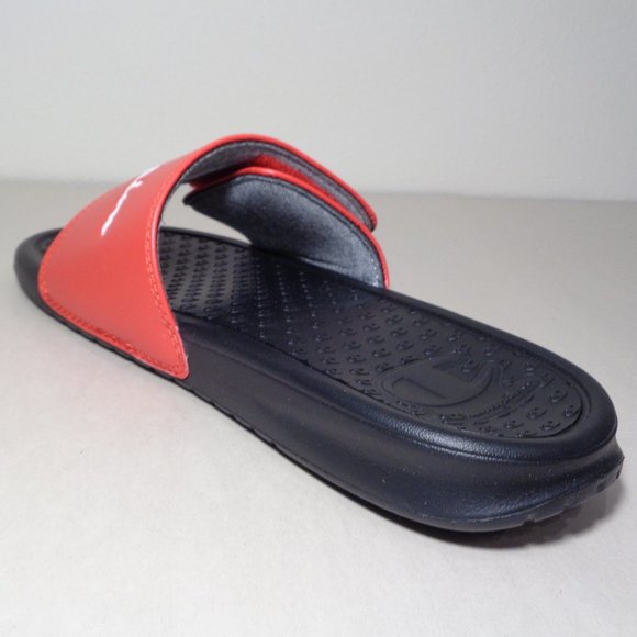 Champion Size 12 M LOGO SLIDE Red Black Sandals New Men\'s Shoes main image 7
